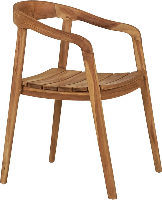Artichok Claudette Gartenstuhl aus Holz, natur – mit Armlehnen – Teakholz – Terrassenstuhl