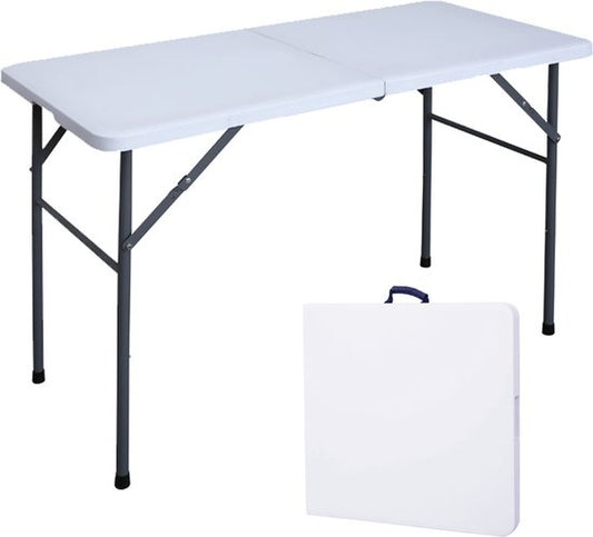 Goliving - Klapptisch - Campingtisch - Wetterfest - 122 x 60 x 74 cm - Weiß