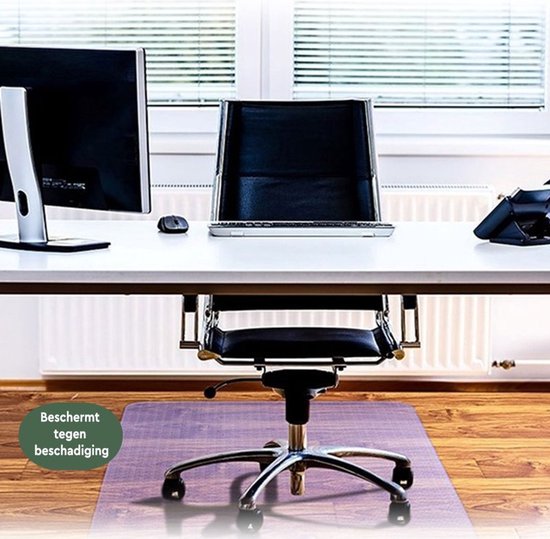 BRASQ Rechteckige Stuhlmatte CM100 - Transparent - 90x120 cm - Hochwertiges PVC - Bodenschutz für harte Böden