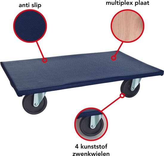 Toolland Möbelroller, mit 4 Lenkrollen, Tragkraft bis zu 400 kg, blau