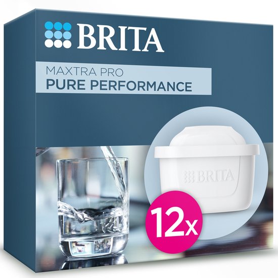 BRITA-Wasserfilterkartusche MAXTRA PRO Pure Performance – 12 Stück – Original-Wasserfilter für BRITA-Wasserfilterkannen – filtert Verunreinigungen wie Herbizide, PFAS, Chlor, Kalk und Metalle