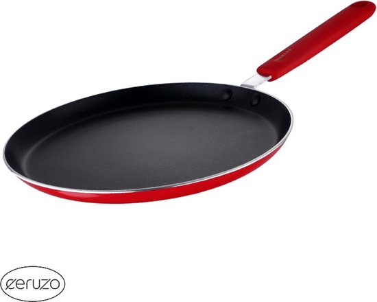 Ceruzo Pfannkuchenpfanne PFAS-frei – 24 cm – Jazzy Red – Keramik-Antihaftbeschichtung – Induktion – Fladen