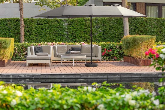 Feel Furniture – Toscano – Großer Sonnenschirm – Twin – 4,5 Meter – Dunkelgrau