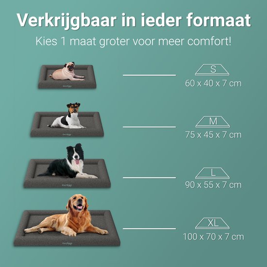 CozySense® Orthopädischer Hundekorb - 90 x 54 cm - Größe L - Bouclé-Stoff - Wasserdichtes Hundebett mit waschbarem Bezug - Als Sitzkissen geeignet - Grau