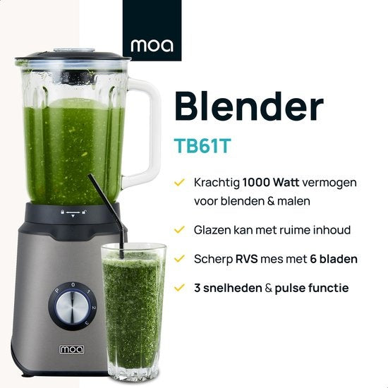 MOA Special Edition Titanium Blender - Leistungsstarker Mixer - 1,5 Liter - 1000 Watt - TB61T