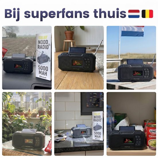 Solarbetriebenes Notradio mit Handaufzug – FM/AM-Notradio – 5000-mAh-Powerbank mit Solarladung – Baustellenradio mit Lautsprecher – Badezimmerradio – Notfallpaket