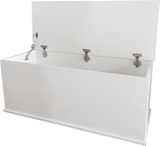 Aufbewahrungstruhe - Spielzeugtruhe - 100 cm breit - weiß