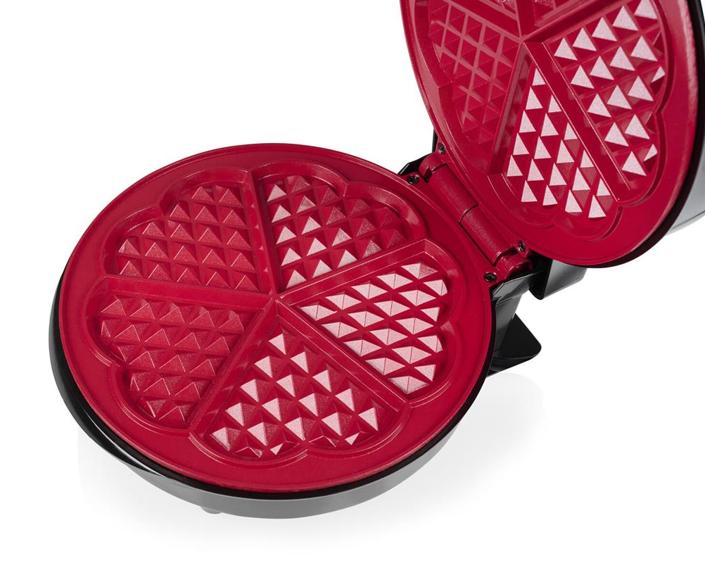 Princess Waffeleisen für herzförmige Waffeln – Schwarz – ⌀19 cm – 1200 W