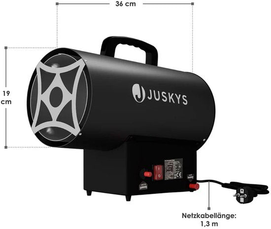 Juskys Gasherd Ventilator - 10kW - 19x36cm - Schwarz