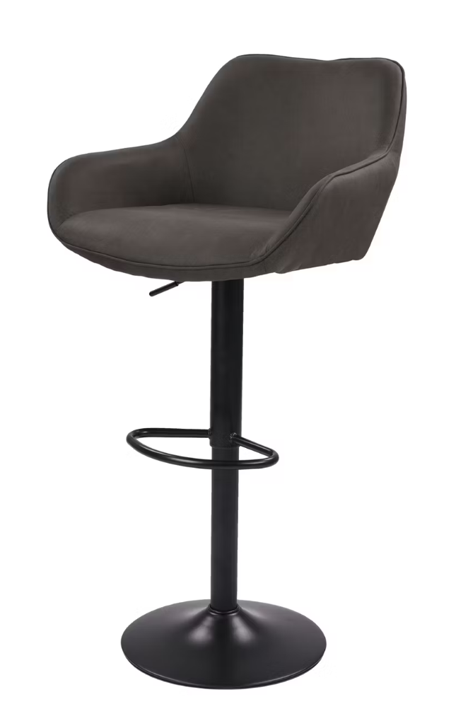 Dutchbone Oliver Barhocker 2er-Set - Anthrazit - 56 x 54 x 109 cm - Verstellbare Sitzhöhe 60-80 cm
