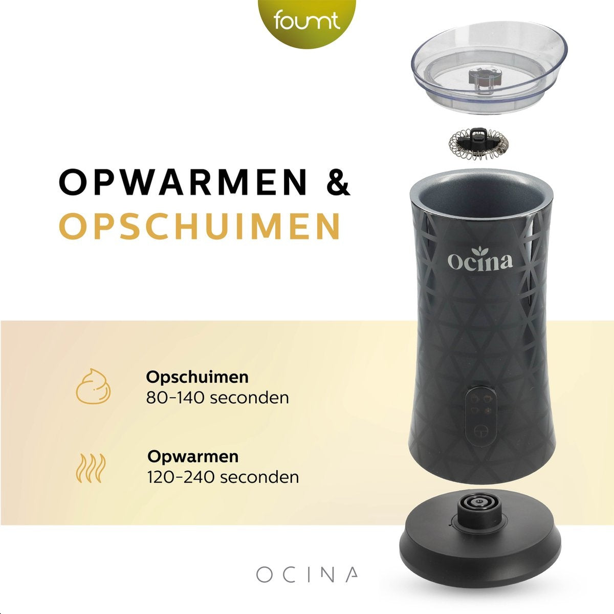 Ocina - Milchaufschäumer Klein - Schwarz
