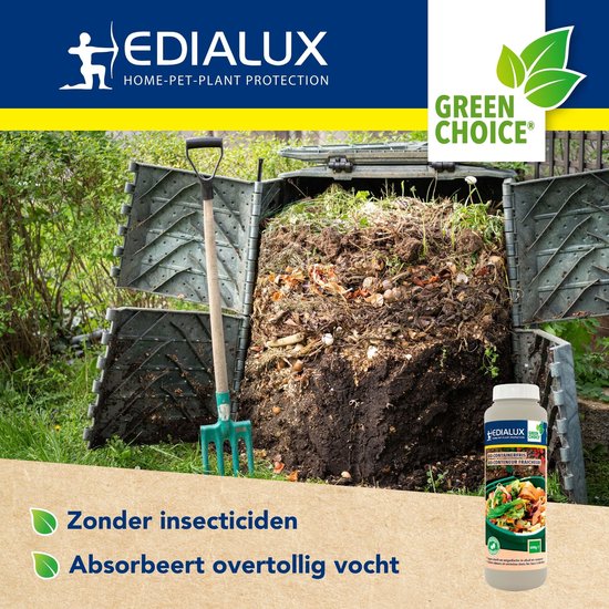 Edialux Bio-Containerfris Streupulver gegen Gerüche und Maden, für Bioabfalltonnen, Bioabfallcontainer und Kompostbehälter, nimmt Feuchtigkeit auf, beugt Schimmel und Fäulnis vor, mit Lavendelduft, 600 ml