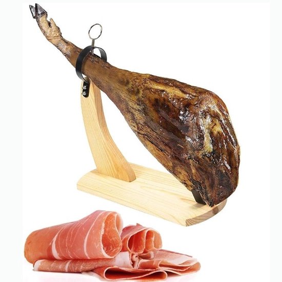 Ceruzo Schinkenhalter - Aus Holz mit Metall - Spanischer Schinken 4-9 kg - 40x19x36 cm