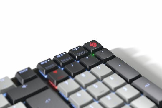 CHERRY KW 550 MX LP Tastatur für zu Hause/Büro, USB + Bluetooth, QWERTY, amerikanisches Englisch, schwarz