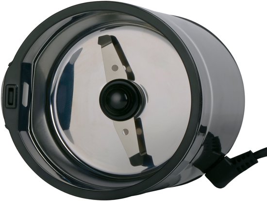 alpina Elektrische Kaffeemühle 200 W – Kaffeemühle für 70 g Kaffeebohnen – Kaffeemühle mit Edelstahlmessern – Mühle mit Sicherheitsverriegelung – Schwarz
