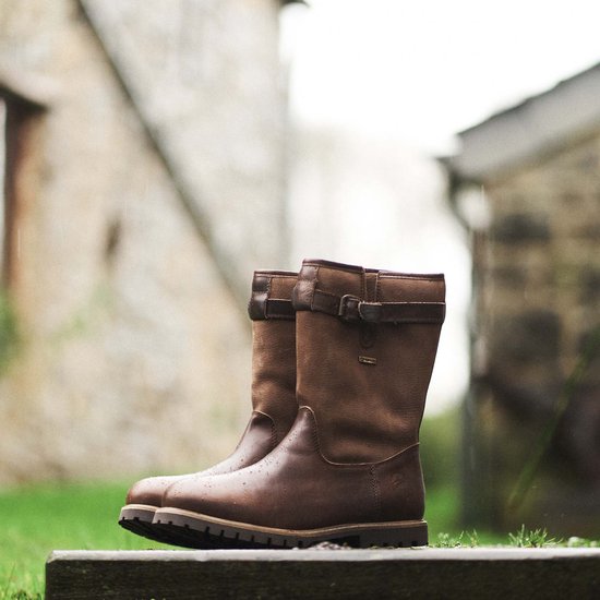 Travelin' Finland Men - Wollgefütterter Leder Outdoor-Stiefel - Wasserdichte Stiefel - Dunkelbraunes Leder