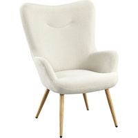 Yaheetech Loungesessel aus Cord mit hoher Rückenlehne 68 × 70 × 97,5 cm Beige