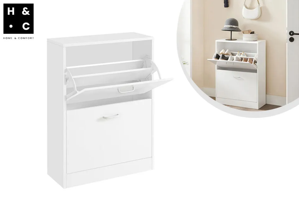 Home & Comfort Stilvoller und kompakter Schuhschrank mit 2 Schubladen