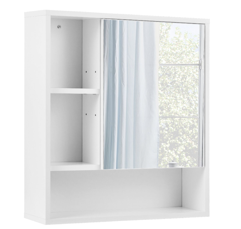 Coast Wandschrank mit Spiegel und verstellbarem Einlegeboden – 56 x 16 x 61 cm