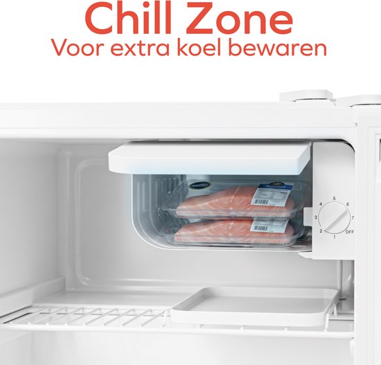 KitchenBrothers Mini-Kühlschrank – 43 l – Kleiner Kühlschrank – Minibar – Freistehend – Frigo – Kompakt – Weiß