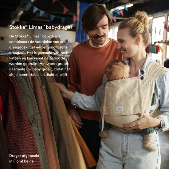 Stokke Limas Babytrage, Terracotta – Version 2023 (OCS) – Babytrage für Neugeborene mit halber Schnalle – Drei Tragevarianten – Sicher ab der Geburt, bis 15 kg