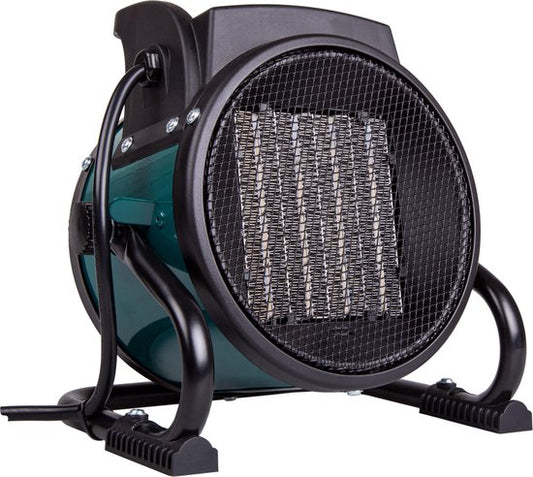 VONROC Elektroheizgerät - Strahlheizgerät - Heizlüfter - Keramik - 3 Stufen: 1000W/2000W/Ventilator - für Räume bis zu 20m2 - grün