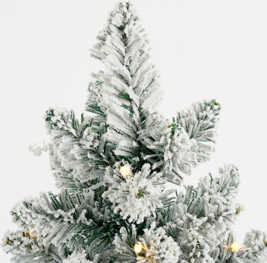 Black Box Trees Gerlos Kunstweihnachtsbaum mit Beleuchtung – Kunstbaum H 120 x T 51 cm – Kunstweihnachtsbaum mit verschneiten Zweigen – Weihnachtsdekoration für den Innenbereich – 166 Spitzen – Grün
