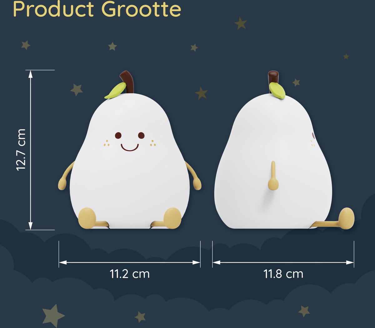 Sleepy Friends Kinder-Nachtlicht Bär 95x97x100mm - 8 Farben - Dimmbar, USB aufladbar - Nachtlicht für Baby & Kind