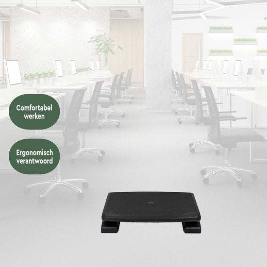 BRASQ Ergonomische Fußstütze für den Schreibtisch - Schreibtischzubehör - Verstellbar - Anti-Rutsch - Fußstütze Bank