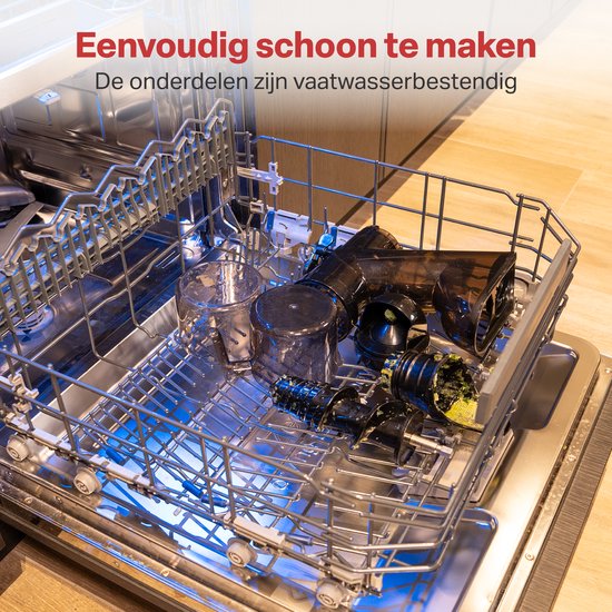 AoraKitchen Slowjuicer - mit Rücklauffunktion - Entsafter - 500 ML - Entsafter - für Gemüse und Obst - Obstpresse - Schwarz