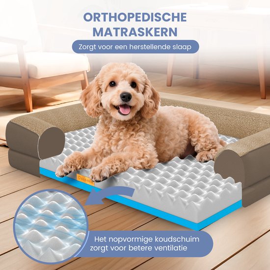 ELONEO Orthopädisches Hundebett – S – Braun