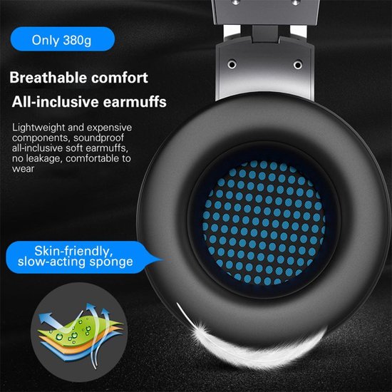 AULA G91 USB Gaming Headset - 7.1 Surround Sound - PS4 / PS5 Kopfhörer - Schwarz