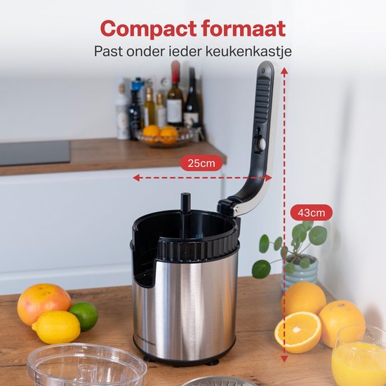 AoraKitchen Zitruspresse - Orangenpresse elektrisch - 600ML - Zitronenpresse - 160W - Saftpresse - 2 Presskegel
