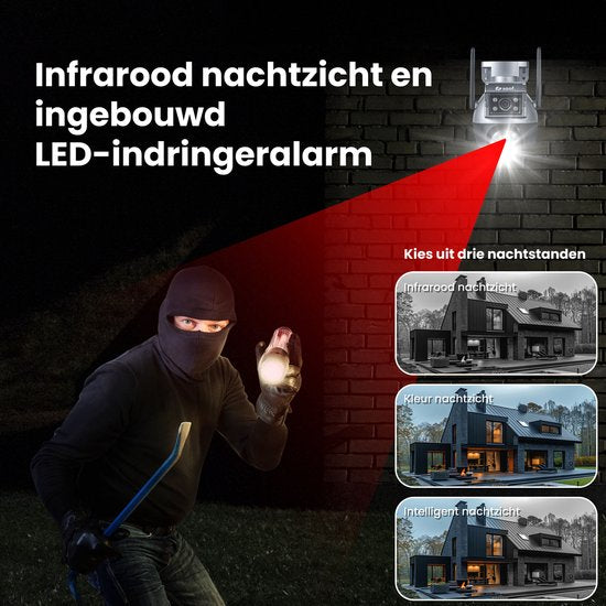 Sicherheitskamera für den Außenbereich - mit Wifi, 64GB Speicher, Nachtsicht - Sicherheitskamera für den Innenbereich - Schwarz - von Saaf