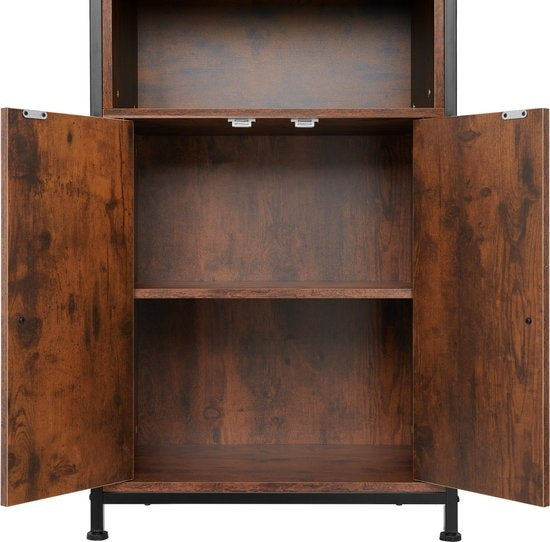 tectake - Wandschrank Doncaster 60x38x125cm - industriell dunkelbraun