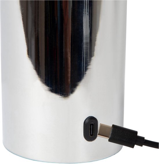 Lucide VIVO – Wiederaufladbare Tischlampe – Akku/Batterie – Ø 8 cm – dimmbare LED – E27 – 1x1 W, 2700 K – Chrom