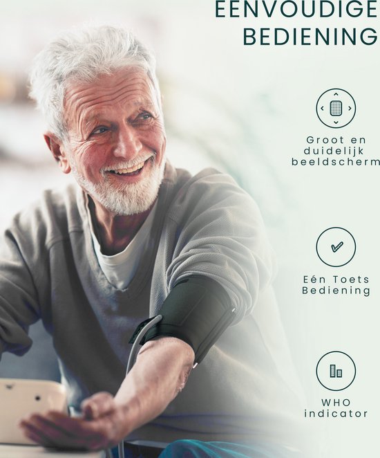 Bintoi® BX400 - Oberarm-Blutdruckmessgerät - Herzfrequenzmessgerät - Inkl. Batterien - 2 Benutzer