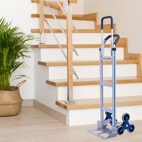 BRASQ Faltbarer Aluminium-Trolley - Kapazität 150 KG - Treppen-Trolley - Transportwagen - Trolley