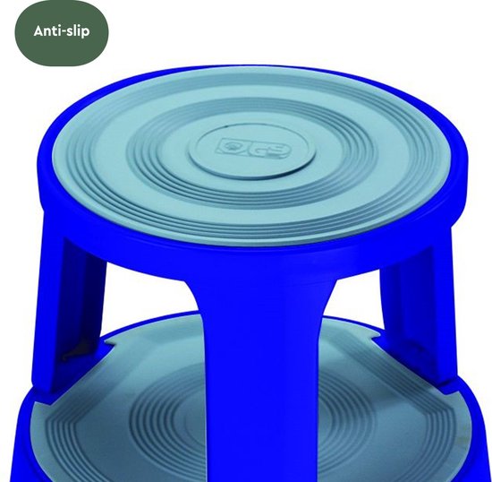 BRASQ Tritthocker Premium Blau - Kapazität 150 kg - Tritthocker - Elefantenfuß - Bürohocker - Rolltreppe - Hocker - Metall