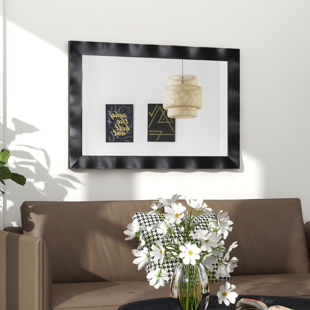 Coast WoodLuxe Wandspiegel 106 x 71,5 cm - Rustikaler Holzrahmen Natur