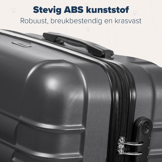 TRVLMORE - Kofferset - 2 Stück - 38L (Handgepäck) + 110L - Dunkelgrau