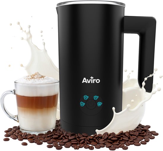 Aviro Milchaufschäumer mit Ausgießer - Elektrisch - 300ML - 4-in-1 - Milchaufschäumer - Milchschneebesen - Milchaufschäumer - Schwarz