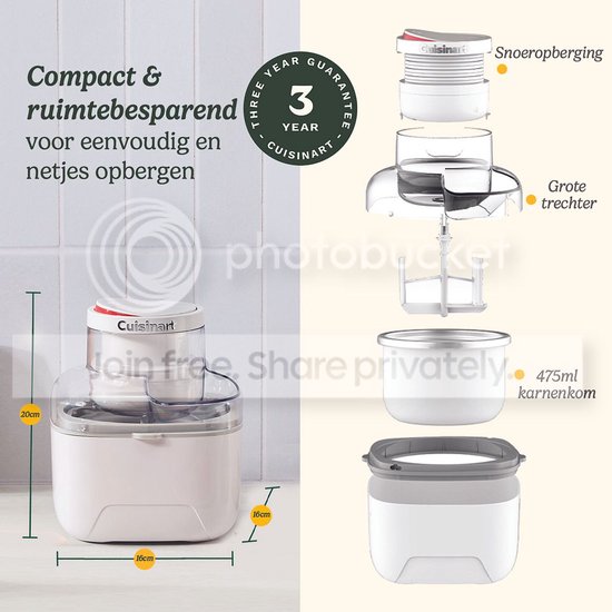 Cuisinart – Solo Scoops Eismaschine – Sorbet- und Frozen-Yogurt-Maschine – Eismaschine – 475 ml