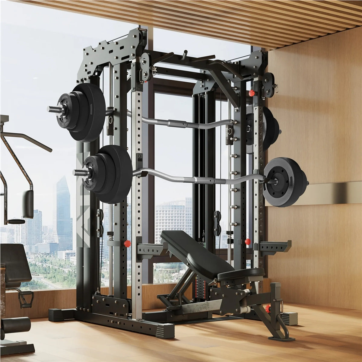 Yaheetech EZ-curl Kurzhantelset 20 kg - Ausgestattet mit verchromter Curl-Stange und 6 Betongewichtsscheiben und Stangenklammern - Für Krafttraining und Muskelaufbau - Schwarzer Metallkunststoff und Beton - 120 x 26 x 26 cm