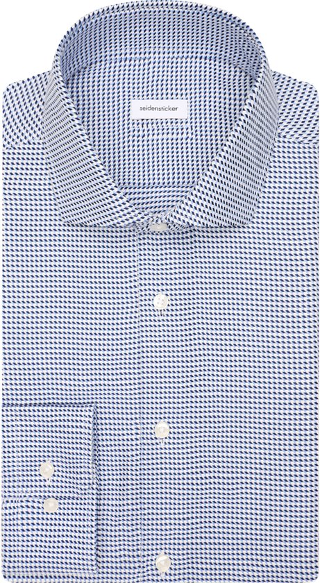 Seidensticker Slim Fit Hemd, Popeline, blau kariert