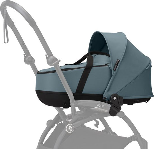 Stokke YOYO Newborn Shell, Aqua – Für Babys bis zu 6 Monaten oder 9 kg – Inklusive halbhartem Verdeck, Doppelmatratze und Fußsack – Für den YOYO-Rahmen (separat erhältlich)