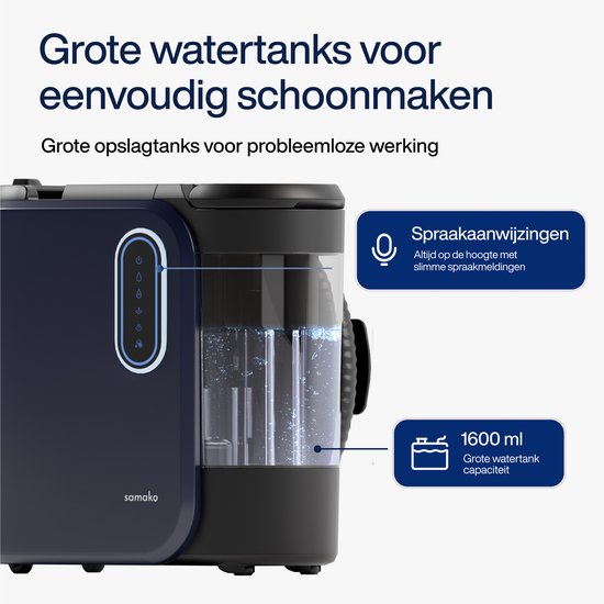 Samako - Teppichreiniger PowerClean Pro - 1800W - Dampfreiniger und Fleckenreiniger - 8 Aufsätze - 100° Dampf