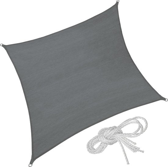 Tectake Quadratische Polyethylen-Markise - 500 x 500 cm - Grau