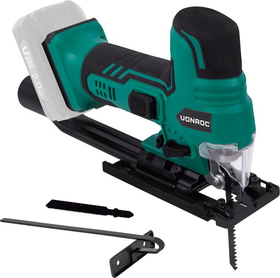 VONROC Akku-Stichsäge VPower 20V - Ergonomischer T-Griff - Einstellbare Geschwindigkeit & Schnittwinkel - Ohne Akku & Ladegerät