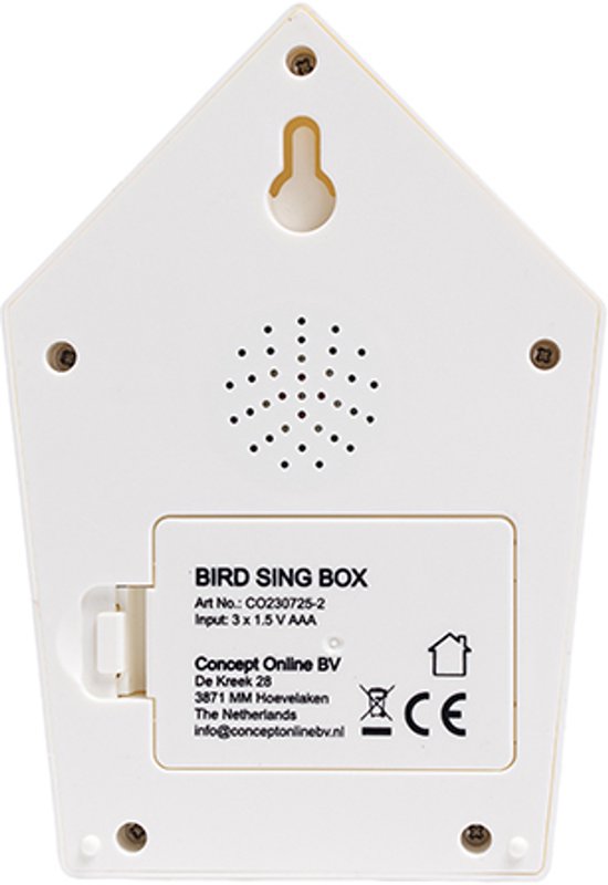 Nexxt Bird Sound House mit Sensor für die Toilette - Einstellbare Lautstärke - WC - Bewegungsmelder - 8,6 x 3,5 x 12,5 cm - 90 g - Schrank - Vogelkasten - Dunkelbraun